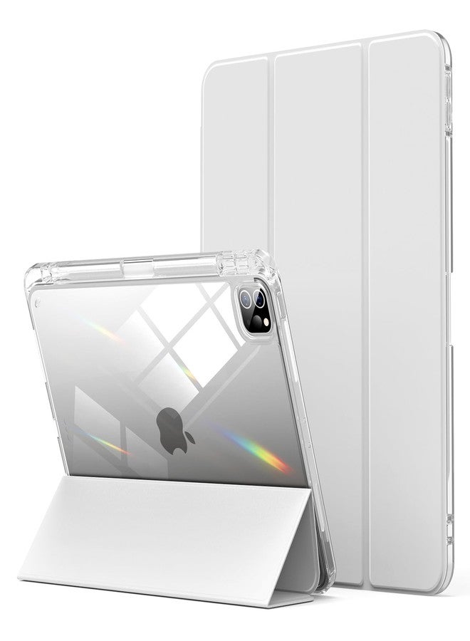 Aoub Crystal Case for iPad Pro 11 inch 4th/3rd Generation 2022/2021, Hard Clear Back with Pencil Holder, Auto Sleep/Wake Support Pencil Wireless Charging, for iPad 11" Pro 2nd 1st 2020 2018 - Gray - Image 1