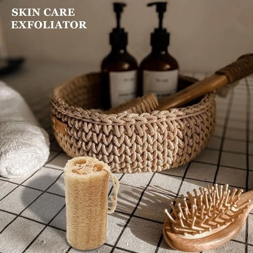 METLUCK Natural Loofah Sponge, METLUCK 6 Pack Organic Real Loofah Exfoliating Body Scrubber Luffa Sponge Natural Loofah Bulk for Men Women in Bath Shower Deep Clean - Image 5