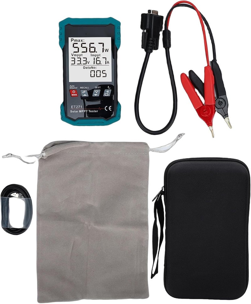 جهاز اختبار ألواح الطاقة الشمسية Haofy بقدرة 2000 واط مزود بتقنية MPPT ومقياس الطاقة الشمسية (PV Meter)، يستخدم لقياس جهد وتيار الدائرة المفتوحة، ويحتوي على شاشة عرض LCD لعرض البيانات في الوقت الفعلي، مثالي لتحليل مشاكل النظام. - Image 1