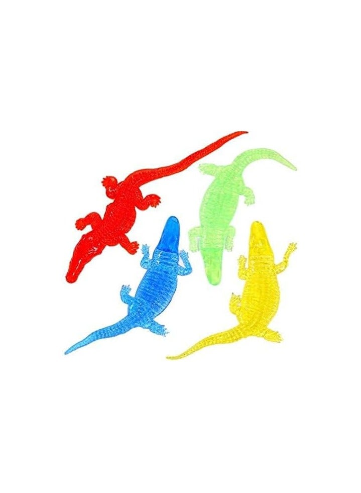 عبوة من ٤ قطع من لعبة التمساح اللزج العملاق، لعبة فيدجيت مطاطية قابلة للتمدد، لعبة تمساح مزيف للأطفال. لعبة لتخفيف التوتر. هدايا حفلات الزواحف. - Image 3