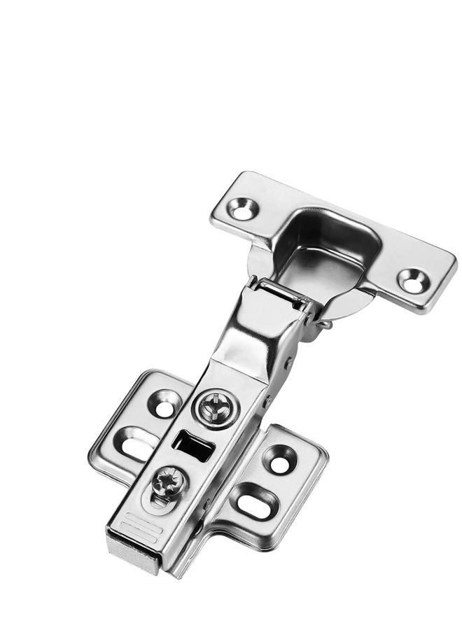 Hasanat Essentials Nickel Plated Framless Cabinet Europeon Style Soft Close 4 Hole Mounting Full Overlay Hinges 1 Pair (2 pcs ) 