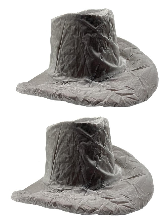 VEEBELL 2 Pack Cowboy Hat Rain Cover Plastic Hat Cover Hat Protectors Men's Rain Hat Cowboy Waterproof Hat Covers for Storage Hat Covers for Dust & Rain - Image 1