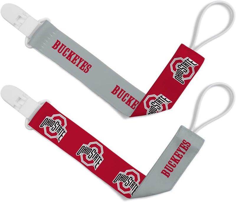 MasterPieces BabyFanatic Pacifier Clip 2Pack  NCAA Ohio State Buckeyes  Officially Licensed Baby Apparel - Image 1