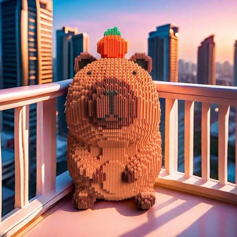 Y&D Capybara Building Block Set - Street Stall Ornaments - Plastic Bricks Compatible with Lego - Image 2