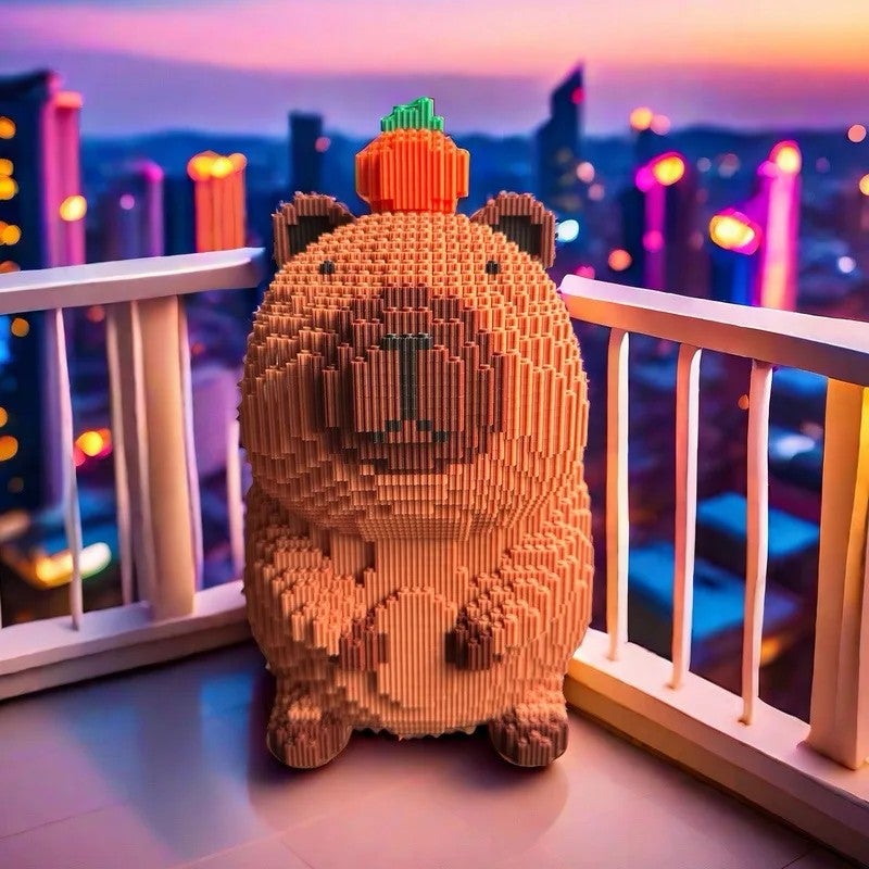 Y&D Capybara Building Block Set - Street Stall Ornaments - Plastic Bricks Compatible with Lego - Image 3