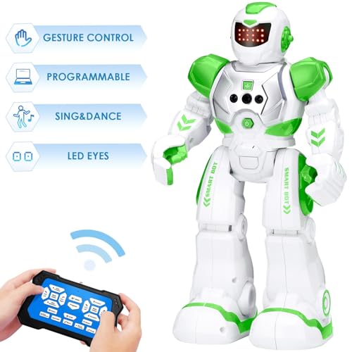KingsDragon Robots Toy for Kids RC Gesture Sensing Toy Interactive Walking Singing Dancing Robot Birthday Presents for Boys Girls Age 6 7 8 9 Years OldGreen - Image 5