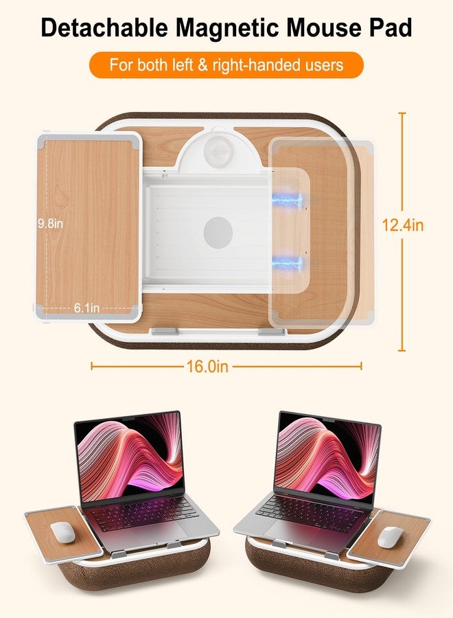 Nauttxon Lap Desk with Storage Cushion Washable - Portable Magnetic Mouse Pad - with Scented Cotton Pads - Multi-Functional Lap Desk for Home Office Couch Bed -Fits Up to 15 Inch Laptop - Image 2