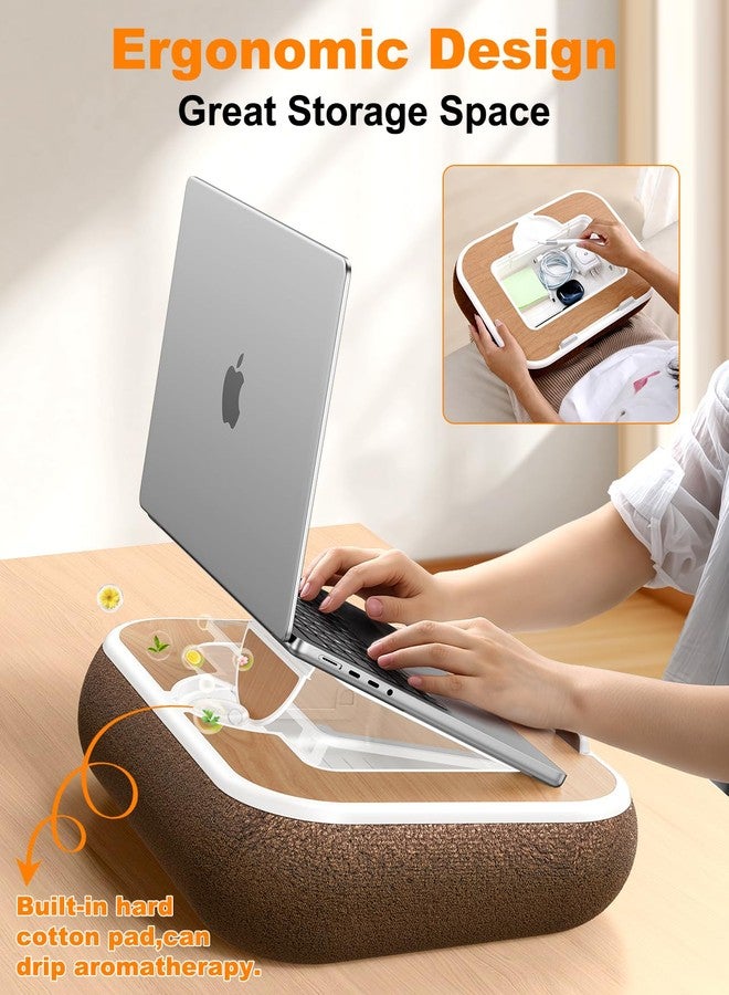 Nauttxon Lap Desk with Storage Cushion Washable - Portable Magnetic Mouse Pad - with Scented Cotton Pads - Multi-Functional Lap Desk for Home Office Couch Bed -Fits Up to 15 Inch Laptop - Image 4