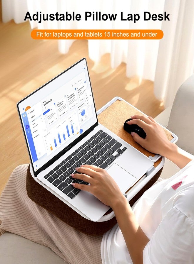 Nauttxon Lap Desk with Storage Cushion Washable - Portable Magnetic Mouse Pad - with Scented Cotton Pads - Multi-Functional Lap Desk for Home Office Couch Bed -Fits Up to 15 Inch Laptop - Image 3
