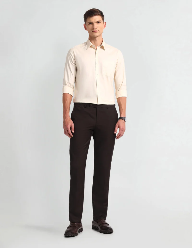 Arrow Beige Twill Cotton Shirt for Men | Best Price UAE
