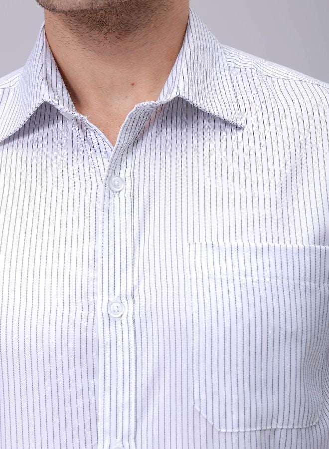 The Indian Garage Co Men Slim Fit Striped Full Sleeves Cutaway Collar Formal Shirt  - Image 5