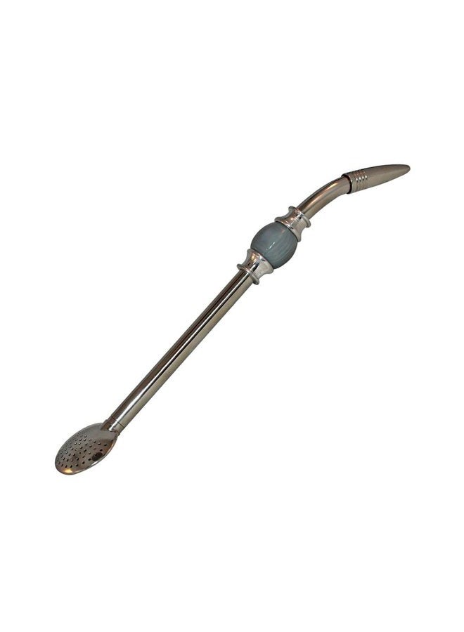 RECHERE Stainless Steel Yerba Mate Tea Bombilla Gourd Drinking Straw Filter Silver (Grey) - Image 1