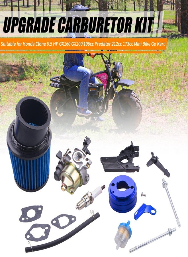 MRELC High Performance Upgraded Carburetor Air Filter adapter Intake Spark Plug Kit fit for Predator 212cc 6.5 Hp Honda Gx160 Gx200 196cc Coleman CT200U Trail CT100U Mini Bike Go Kart Racing （Blue） - Image 5