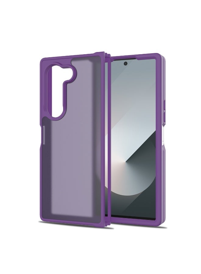 NIBEMINENT Four Corners Of Fall Prevention Protection Case With Magsafe For Samsung Galaxy Z Fold 7, Dark Purple