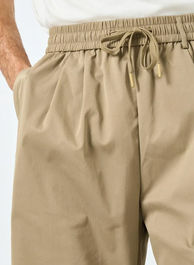 Styli Styli Woven Oversized Fit Open Hem Joggers with Adjustable Loop