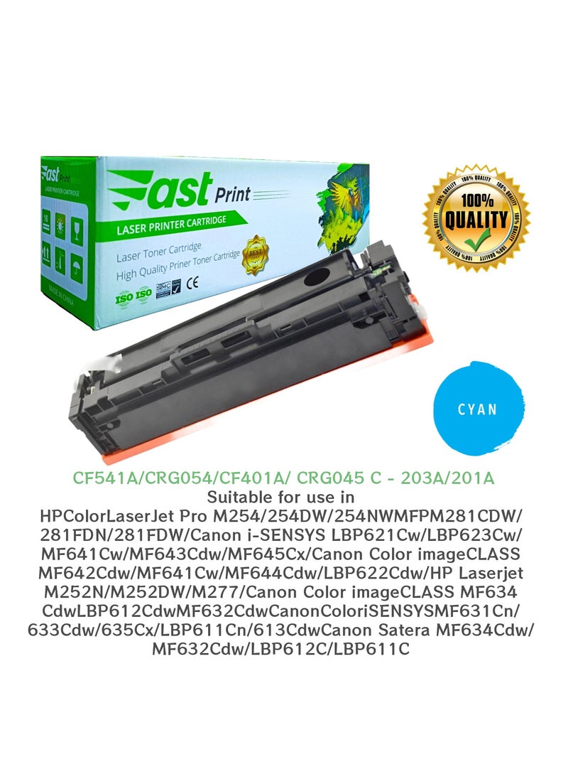 Fast Print - Toner 203A/201A CYAN - CF541A/CRG054/CF401A/ CRG045 - Image 1