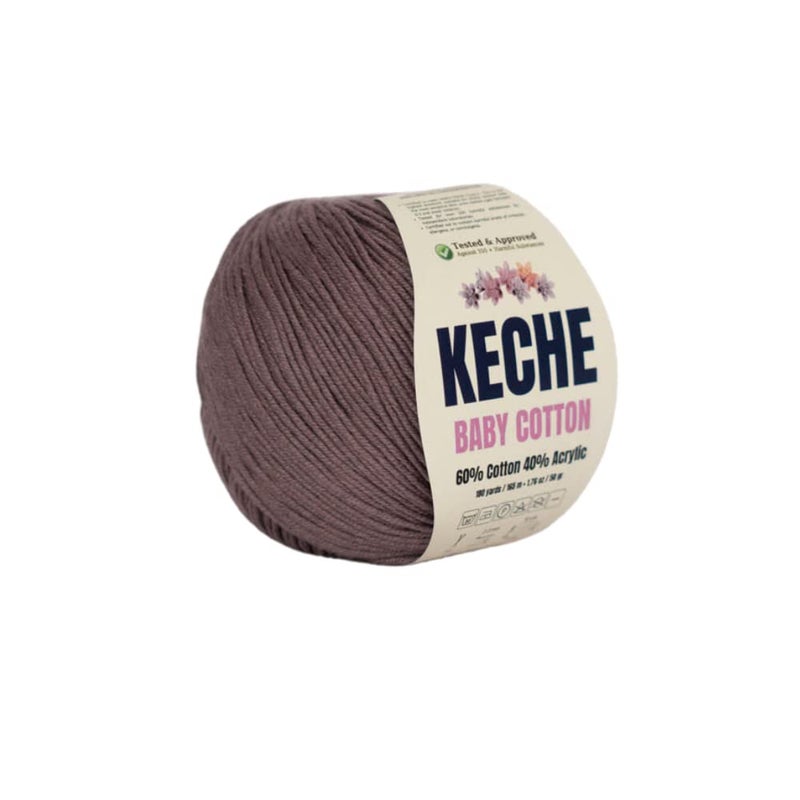 Keche Cotton Yarn, 60% Cotton 40% Acrylic Yarn, Fine/Sport (2) Soft Cotton Yarn for Crochet and Knitting, Amigurumi Yarn 1 Skein/Ball 1.76 Oz (50g) / 180 Yrds (165m) - Image 1