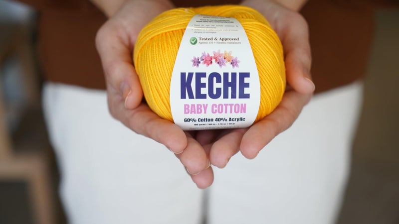 Keche Cotton Yarn, 60% Cotton 40% Acrylic Yarn, Fine/Sport (2) Soft Cotton Yarn for Crochet and Knitting, Amigurumi Yarn 1 Skein/Ball 1.76 Oz (50g) / 180 Yrds (165m) - Image 3