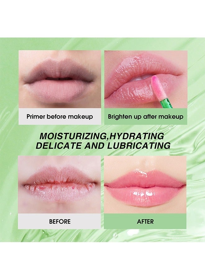 جلازي ألوي فيرا جيل درجة الحرارة اللون تغيير لون الشفاه اللمعان، أحمر الشفاه السحري ترطيب شفاه غير لاصقة مقاومة للماء تلميع شفاه - Image 4