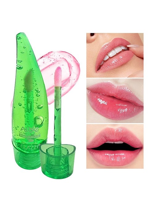 Aloe Vera Gel Temperature Color-Changing Lip Gloss, Magic Lipstick Moisturizing Non-stick Waterproof Lip Gloss Lip Glaze
