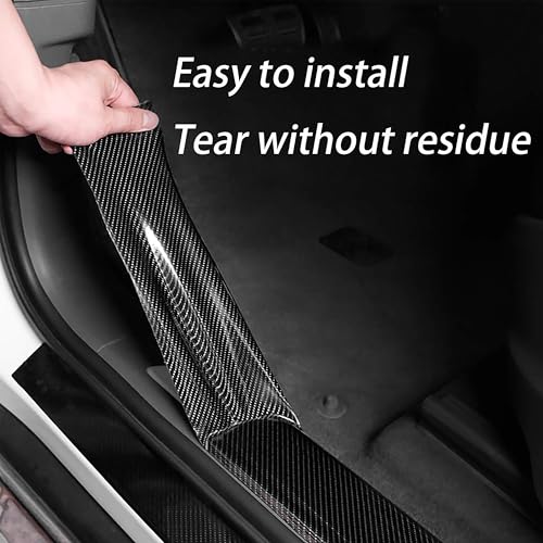 True Flair TrueFlair Anti Scratch Carbon Fibre Tape for Car | High Gloss Material | Door Sill Protector, Bumper, Edge Protection, 2 Inch X 5 M, Black Texture - Image 3