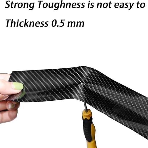 True Flair TrueFlair Anti Scratch Carbon Fibre Tape for Car | High Gloss Material | Door Sill Protector, Bumper, Edge Protection, 2 Inch X 5 M, Black Texture - Image 2