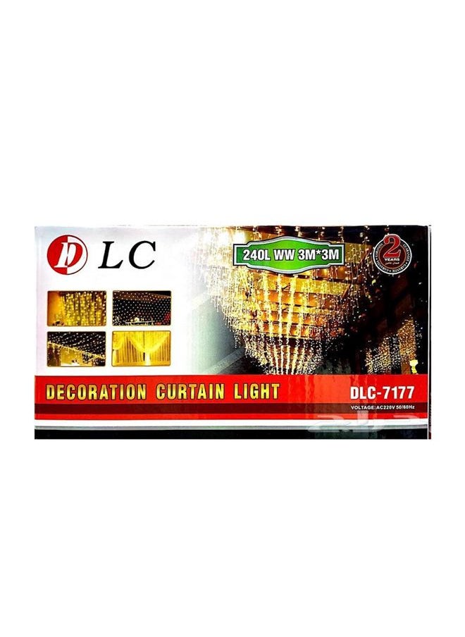دي إل سي  ستارة للزينة مع أشرطة أضواء LED أبيض 2.4x3x3متر  - Image 2