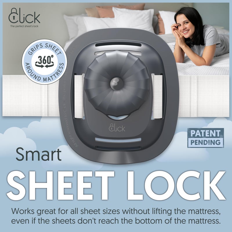 Click Sheet Holders for Adjustable Bed - Sheet Clips & Straps Keep Sheets in Place Firm & Tight on Single, Twin, Split Beds, Heavy Duty Fasteners Stop Sheets from Slipping Off & Secure to Mattress - Image 4