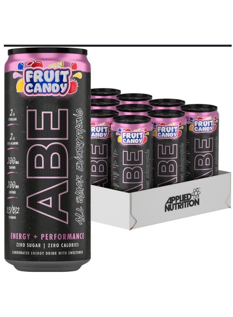 Applied Nutrition ABE Energy Drinks, Fruit Candy  330ml, Pack of 12 - Image 1
