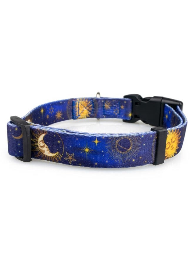 Limeloot Celestial Moon Dog Collar for Medium Dogs, Male or Female Dog Collar with Moon, Stars, and Sky, Medium - Image 2