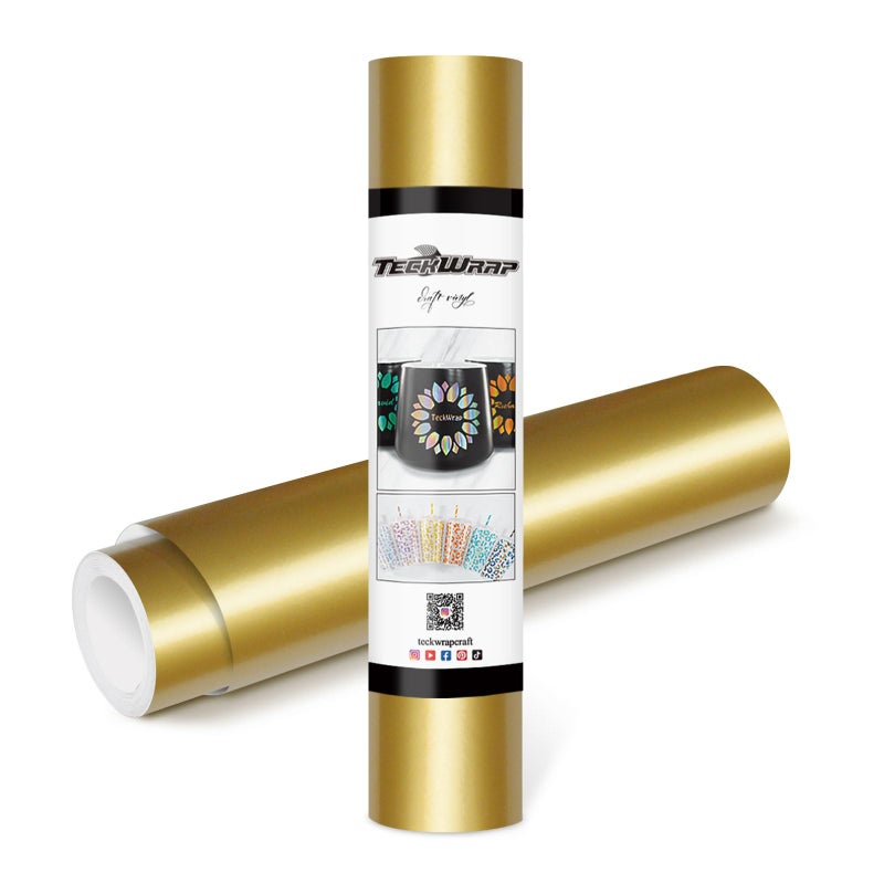 TECKWRAP Permanent Adhesive Vinyl 12 x 10ft Glossy Gold