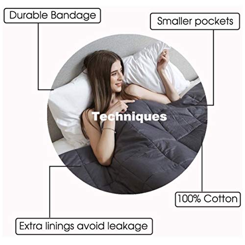 Weighted Idea Weighted Blanket for Adults (Dark Grey,60"x80",20lbs) Cooling Breathable Heavy Blanket with Premium Glass Beads All-Season Soft Thick Comfort - Image 4