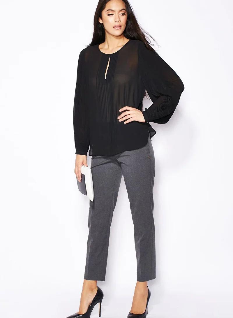 Wallis Pleated Keyhole Top