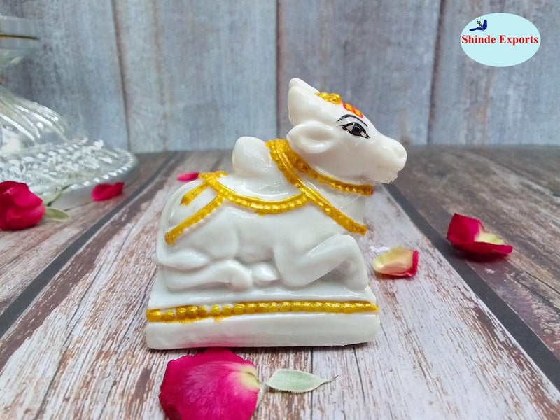 SHINDE EXPORTS Marble Religious Shivling With Nandi Set For Home Puja Small 6Cm (White) - Image 4