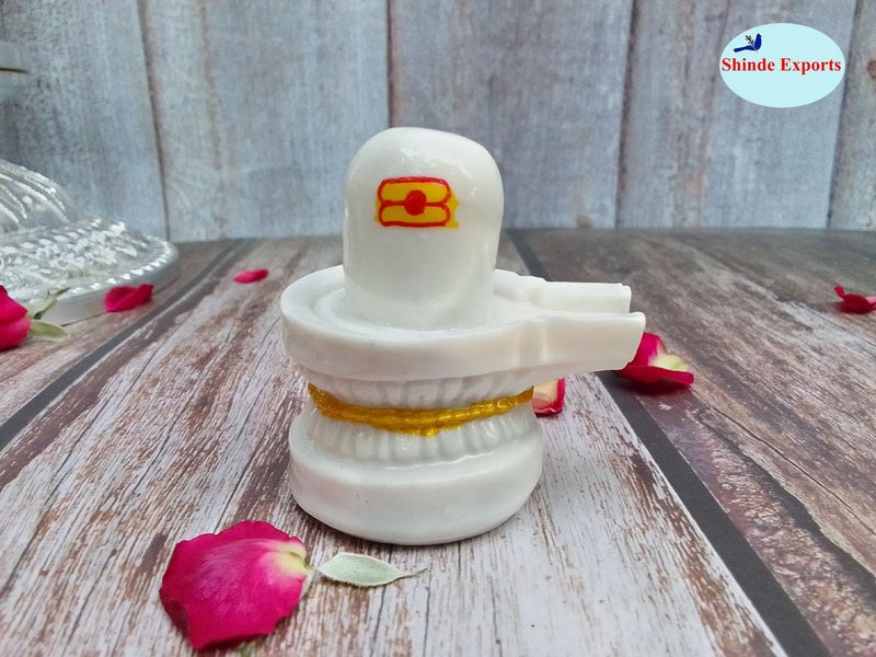 SHINDE EXPORTS Marble Religious Shivling With Nandi Set For Home Puja Small 6Cm (White) - Image 5