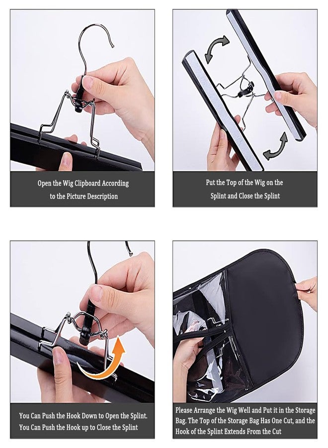 Qavctw 5PCS Hair Extension Holder Wig Storage Bag Hairpieces Storage Holder for Multiple Wigs & Accessories Dust-proof Storage Organizer with Hook Hair Extensions - Image 5