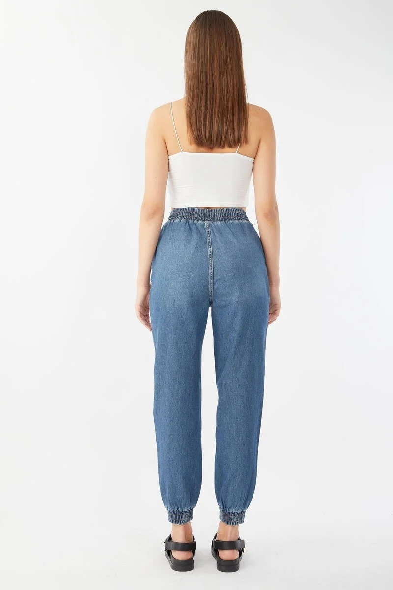 Banny Jeans Women's Elastic Jogger Pants Dark Blue