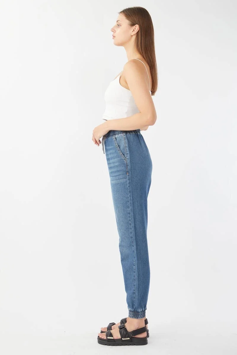 Banny Jeans Women's Elastic Jogger Pants Dark Blue