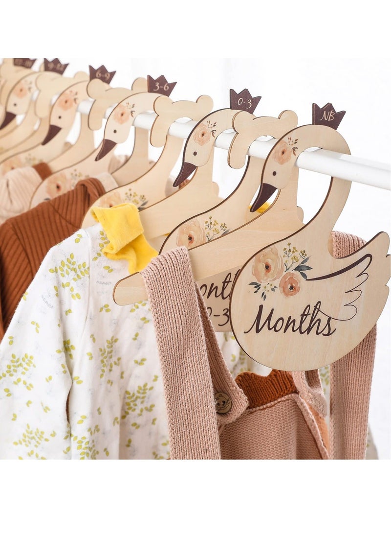 Captaintech Baby Closet Dividers for Clothes Organizer -Beautiful Wooden Double-Sided Baby Clothes Size Hanger Organizers for Newborn to 24 Months for Nursery Decor - Image 2