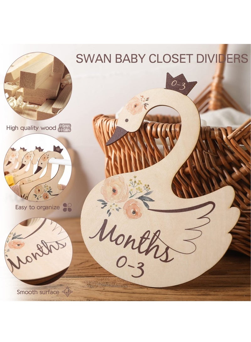Captaintech Baby Closet Dividers for Clothes Organizer -Beautiful Wooden Double-Sided Baby Clothes Size Hanger Organizers for Newborn to 24 Months for Nursery Decor - Image 3