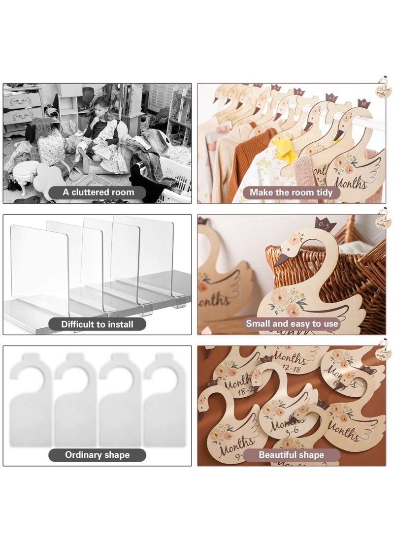 Captaintech Baby Closet Dividers for Clothes Organizer -Beautiful Wooden Double-Sided Baby Clothes Size Hanger Organizers for Newborn to 24 Months for Nursery Decor - Image 5