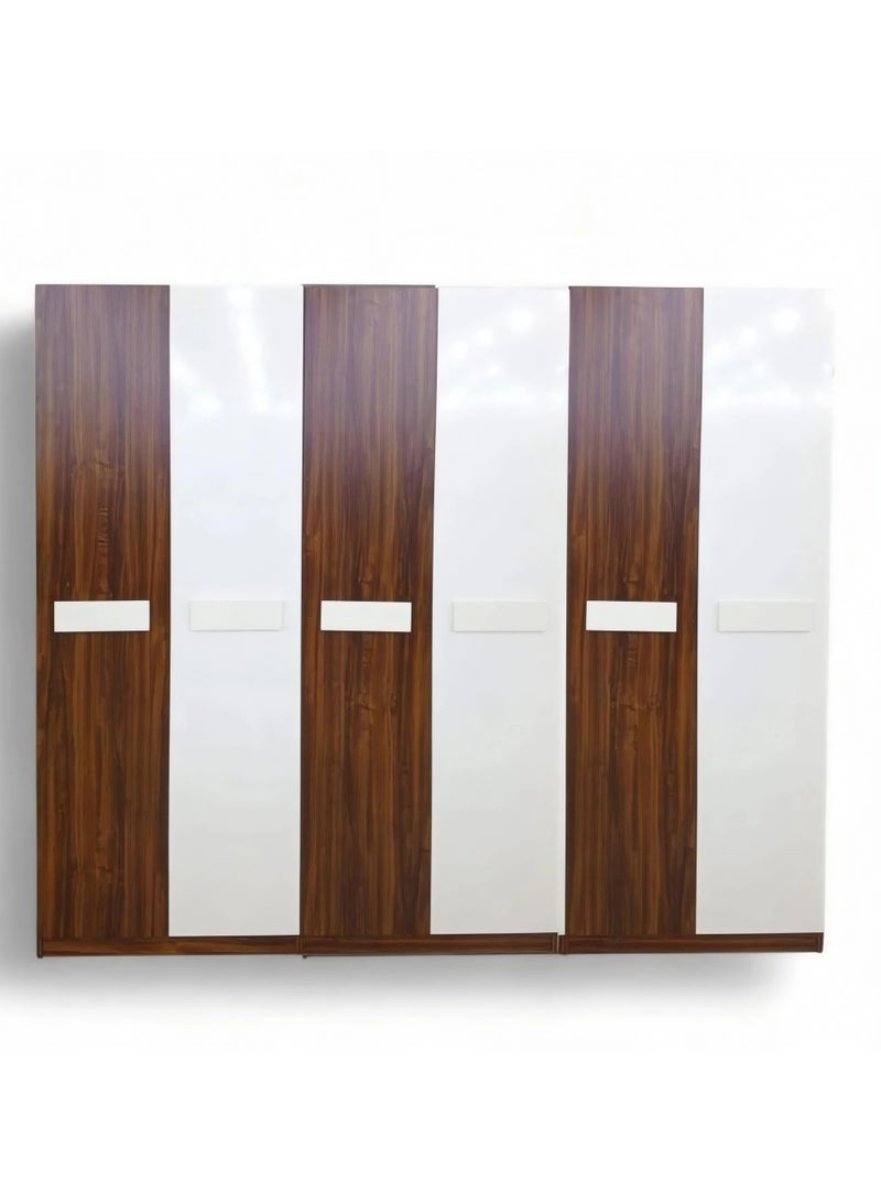 Concent Modern Wooden Wardrobe 6 Doors, Modern Stylish Design, Brown & White Color - Image 1