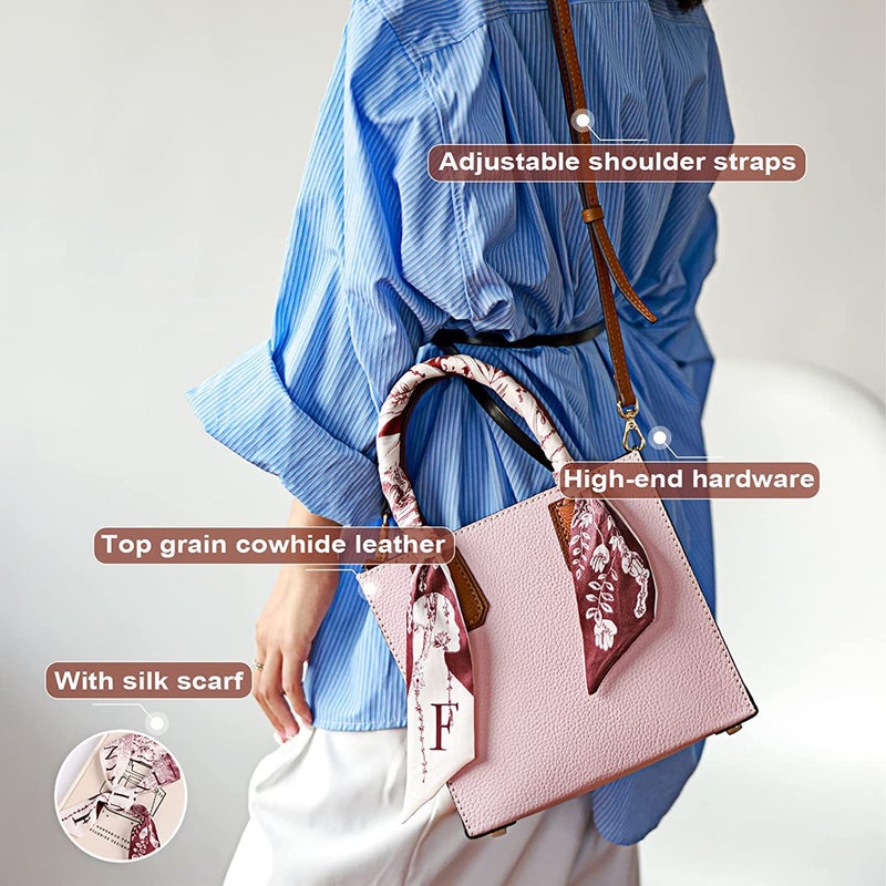 POPSEWING Top Grain Leather Mini Tote Handbag DIY Kit, Crossbody Shoulder Bag with Sewing Kits for Women, Girls, DIY Leather Bag Kit for Personalized Gift (Pink) - Image 3