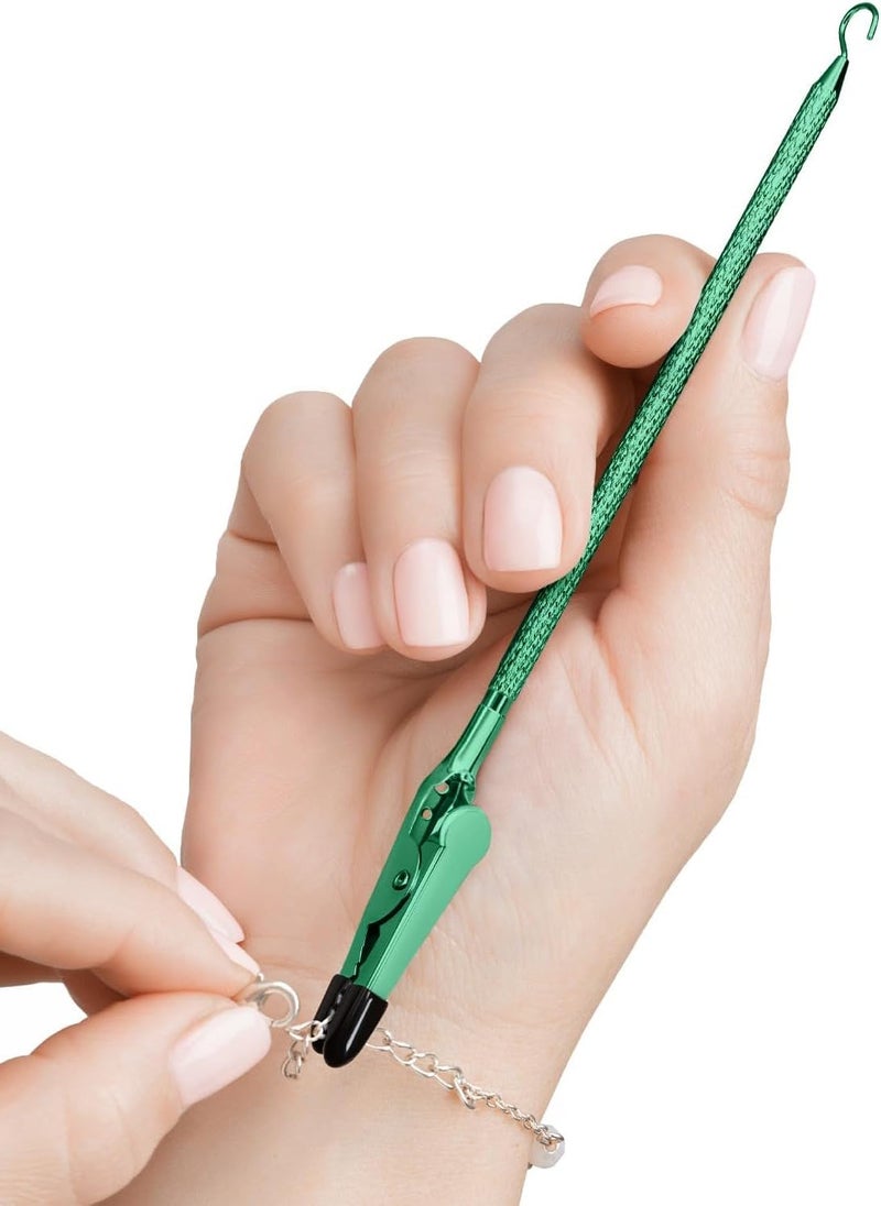 Mission Gallery Bracelet Helper Tool With Hook - Fastener Helper Tool For Bracelet  Necklace  Jewelry  Watch - Clip  Clasp Helper - Portable  Easy-To-Use  Made Of Metal - Emerald - Image 1
