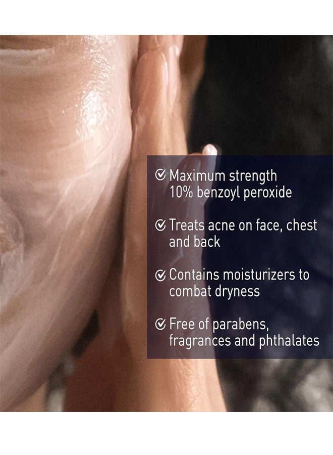 بانوكسيل Acne Foaming Wash Benzoyl Peroxide 10% Maximum Strength Antimicrobial(5.5 Oz),Clears Existing Acne And Helps Prevent New Breskouts From Forming,Trests Acne On Face And Body 156ggrams - Image 3