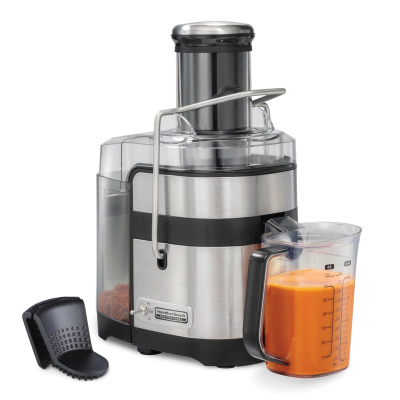 Hamilton Beach Professional Hamilton Beach Professional Juicer Machine Centrifugal Extractor with 35 Super Chute for Whole Fruits and Vegetables 1100 Watts Easy Sweep Cleaning Tool Black 67906 