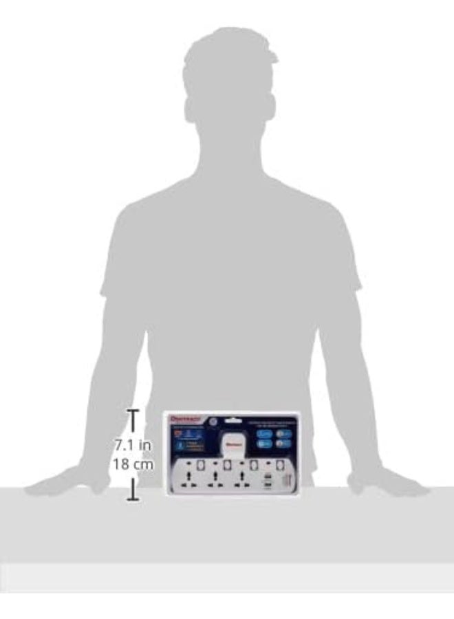 Oshtraco OTC-5314SN 3 WAY Switched T-Shape Socket with 2.4A USB Charging Port - Image 3