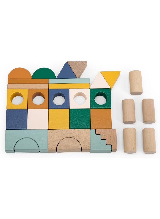 Trixie Wooden City Blocks - 31 Piece Building Set - Image 3