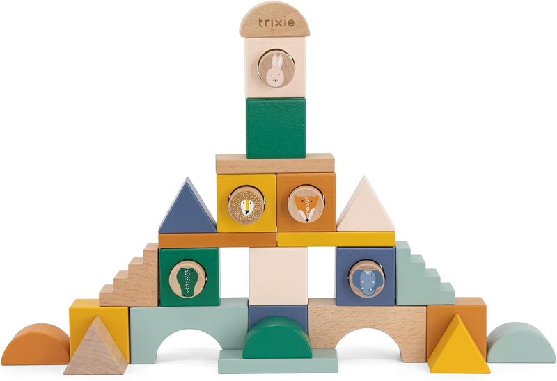Trixie Wooden City Blocks - 31 Piece Building Set - Image 2