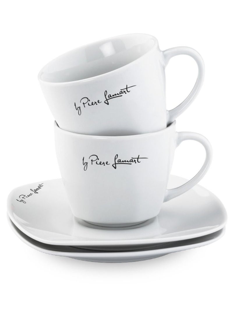 Lamart 2Pcs Cup Set Porcelain With Saucer 90 Ml White Porcelaine - Image 3